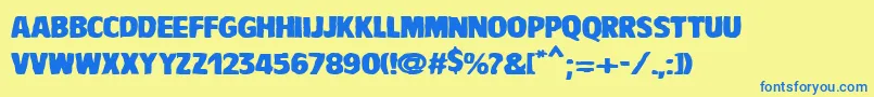 VtcBaddrip Font – Blue Fonts on Yellow Background