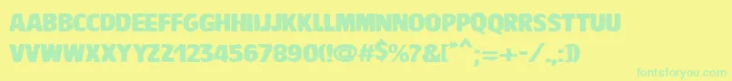 VtcBaddrip-Schriftart – Grüne Schriften auf gelbem Hintergrund