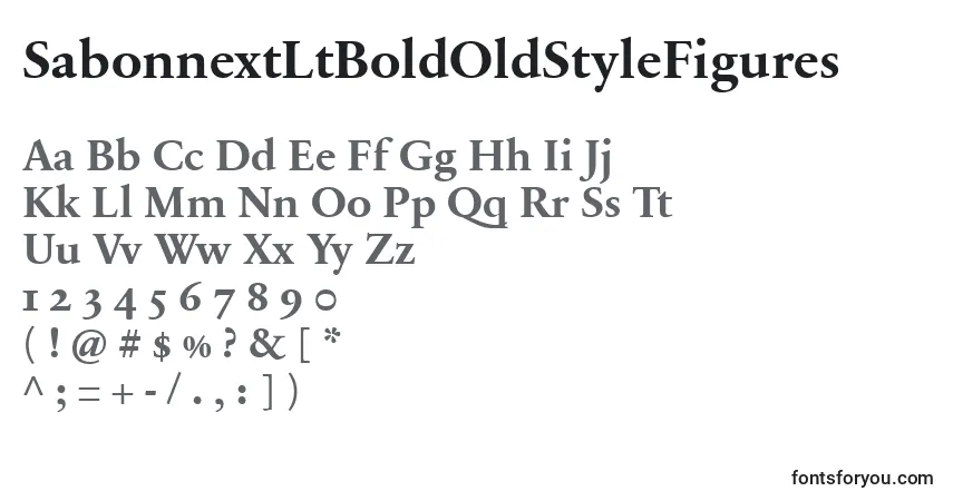A fonte SabonnextLtBoldOldStyleFigures – alfabeto, números, caracteres especiais