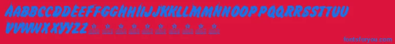 IcelandPersonalUse Font – Blue Fonts on Red Background