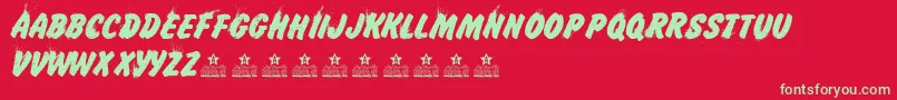 IcelandPersonalUse Font – Green Fonts on Red Background