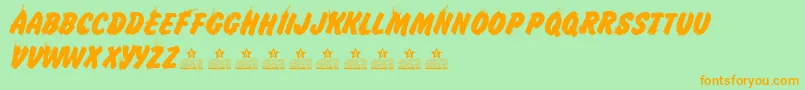 IcelandPersonalUse Font – Orange Fonts on Green Background