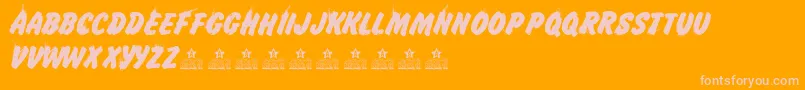 IcelandPersonalUse Font – Pink Fonts on Orange Background