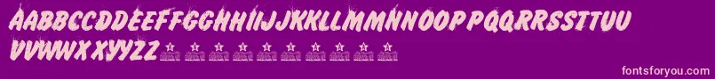 IcelandPersonalUse Font – Pink Fonts on Purple Background