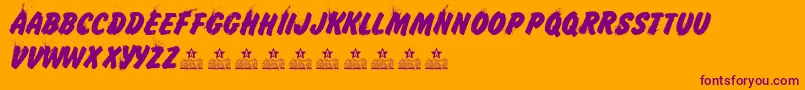 IcelandPersonalUse Font – Purple Fonts on Orange Background