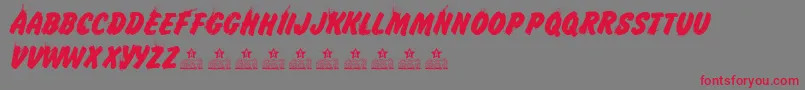 IcelandPersonalUse-Schriftart – Rote Schriften auf grauem Hintergrund