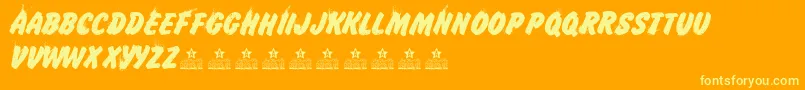 IcelandPersonalUse Font – Yellow Fonts on Orange Background