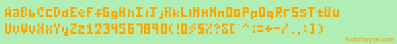 RayVasaurus Font – Orange Fonts on Green Background