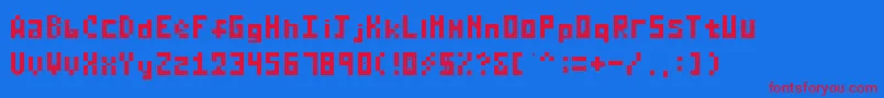 RayVasaurus Font – Red Fonts on Blue Background