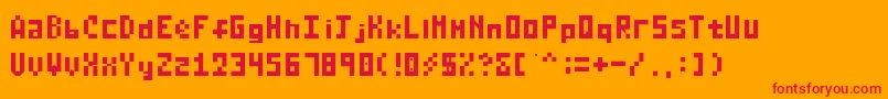 RayVasaurus Font – Red Fonts on Orange Background