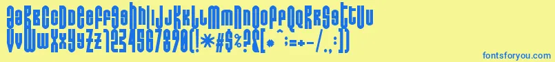 Donoteatthisfat Font – Blue Fonts on Yellow Background