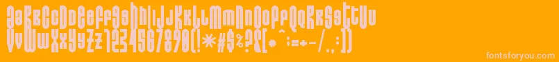 Donoteatthisfat-Schriftart – Rosa Schriften auf orangefarbenem Hintergrund