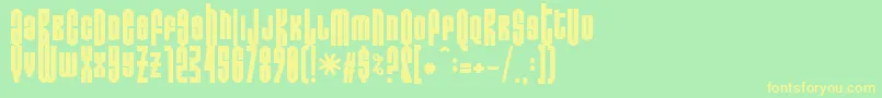 Donoteatthisfat-Schriftart – Gelbe Schriften auf grünem Hintergrund