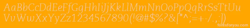 MonologueLightSsiLightItalic Font – Pink Fonts on Orange Background