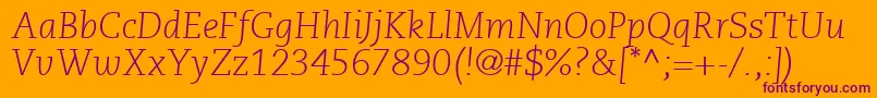 MonologueLightSsiLightItalic Font – Purple Fonts on Orange Background