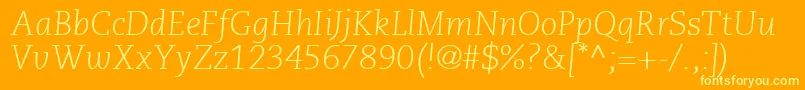 MonologueLightSsiLightItalic Font – Yellow Fonts on Orange Background