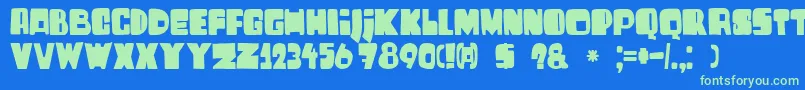 Шрифт DkHarrumph – зелёные шрифты на синем фоне