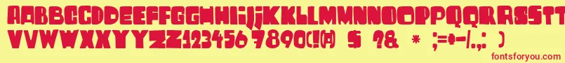 DkHarrumph Font – Red Fonts on Yellow Background