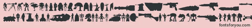 Starwars-Schriftart – Schwarze Schriften auf rosa Hintergrund
