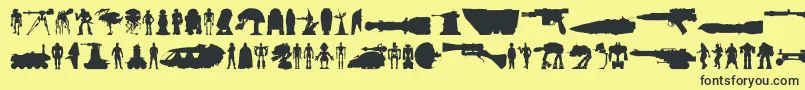 Starwars-fontti – mustat fontit keltaisella taustalla
