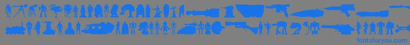 フォントStarwars – 灰色の背景に青い文字