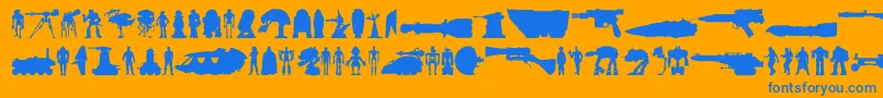 フォントStarwars – オレンジの背景に青い文字