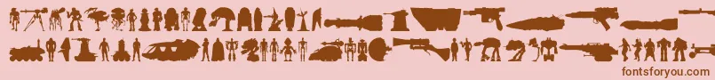 Starwars-Schriftart – Braune Schriften auf rosa Hintergrund