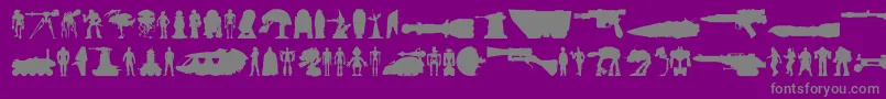 Starwars-fontti – harmaat kirjasimet violetilla taustalla