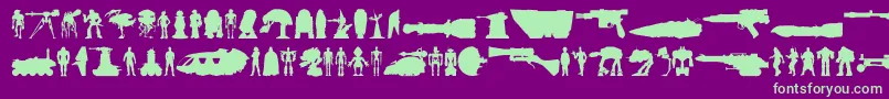 Starwars-fontti – vihreät fontit violetilla taustalla