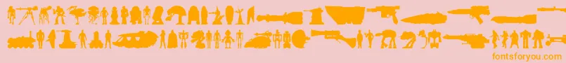Fonte Starwars – fontes laranjas em um fundo rosa