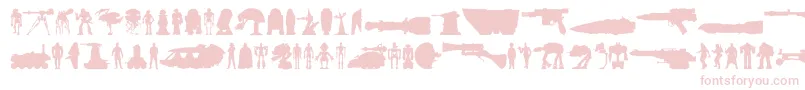 Fonte Starwars – fontes rosa em um fundo branco