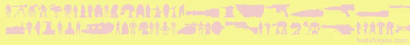 Fonte Starwars – fontes rosa em um fundo amarelo