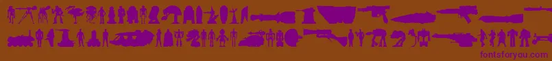 フォントStarwars – 紫色のフォント、茶色の背景