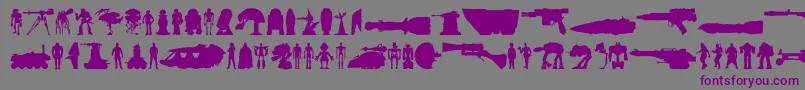 フォントStarwars – 紫色のフォント、灰色の背景