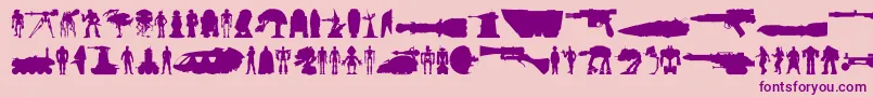 Starwars-Schriftart – Violette Schriften auf rosa Hintergrund