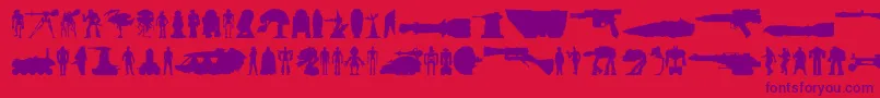 フォントStarwars – 赤い背景に紫のフォント