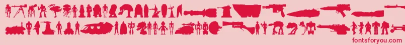 Fonte Starwars – fontes vermelhas em um fundo rosa
