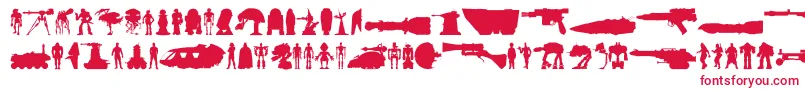 フォントStarwars – 白い背景に赤い文字