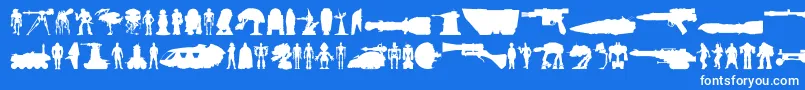 Starwars-Schriftart – Weiße Schriften auf blauem Hintergrund