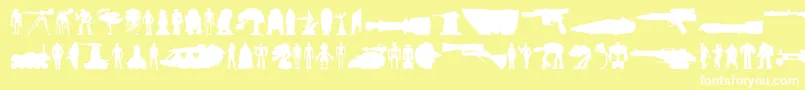 Czcionka Starwars – białe czcionki na żółtym tle