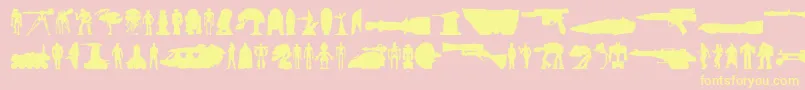 Fonte Starwars – fontes amarelas em um fundo rosa