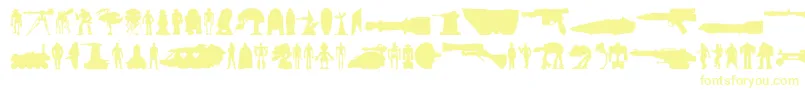フォントStarwars – 白い背景に黄色の文字