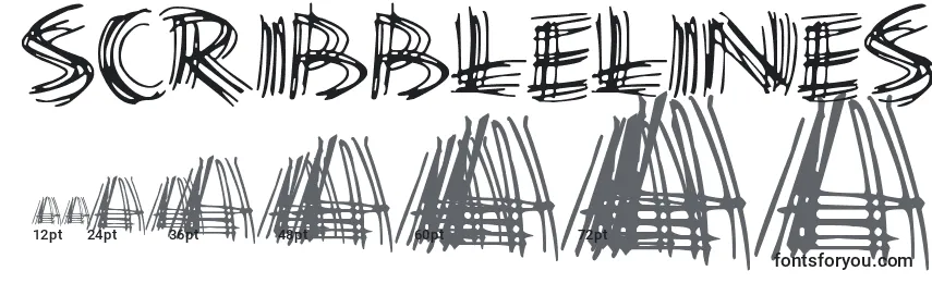 Размеры шрифта ScribbleLines