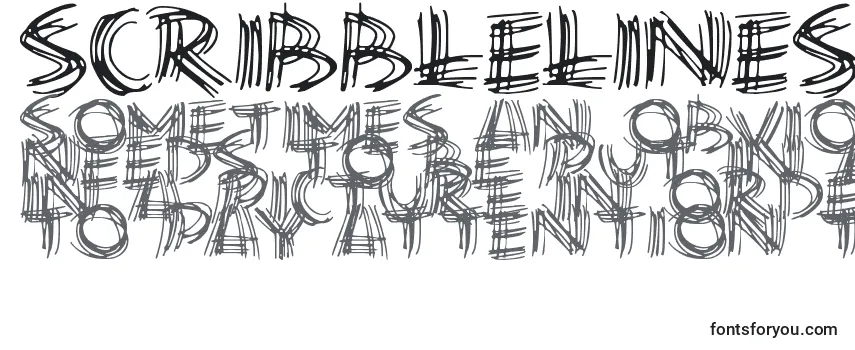 Przegląd czcionki ScribbleLines