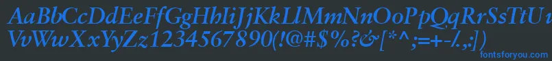 Garamondretrospectivessk ffy Font – Blue Fonts on Black Background
