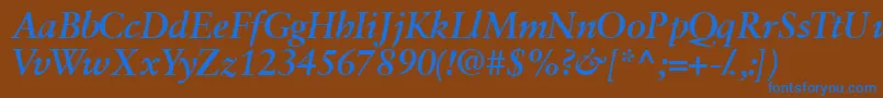 Garamondretrospectivessk ffy Font – Blue Fonts on Brown Background