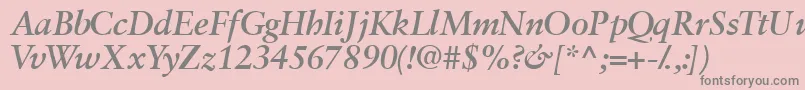 フォントGaramondretrospectivessk ffy – ピンクの背景に灰色の文字