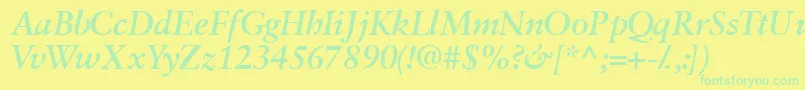 Garamondretrospectivessk ffy Font – Green Fonts on Yellow Background