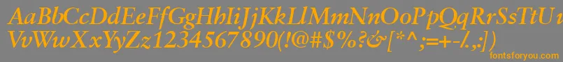 フォントGaramondretrospectivessk ffy – オレンジの文字は灰色の背景にあります。