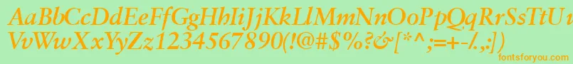 Garamondretrospectivessk ffy Font – Orange Fonts on Green Background